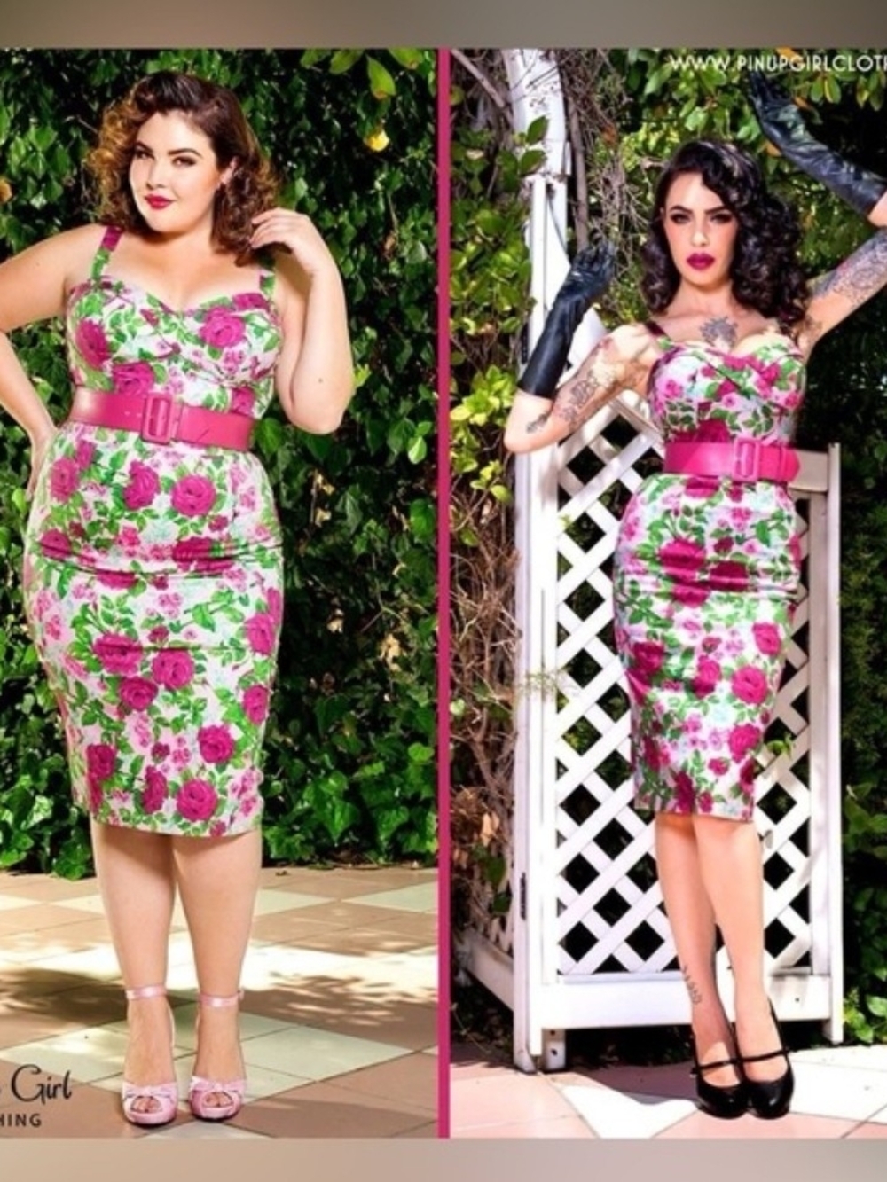 Deadly Dames Floral Pink Rose Print